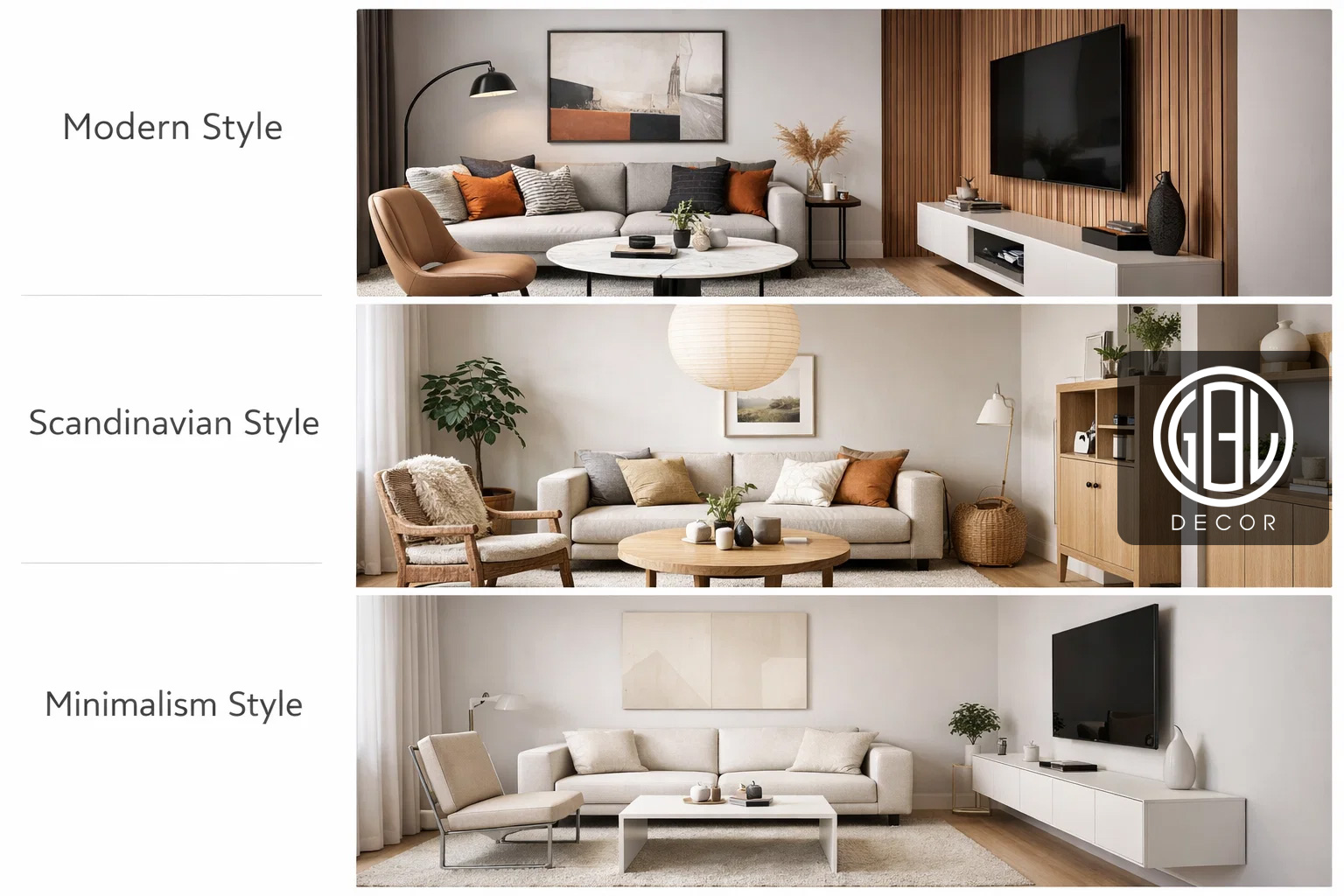 Các Phong Cách Thiết Kế Phù Hợp Phòng Khách Nhỏ