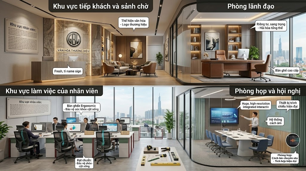 Các hạng mục trọng yếu trong văn phòng làm việc