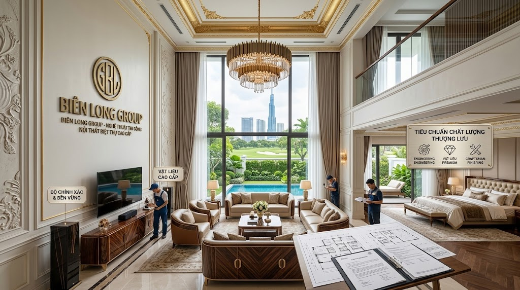 Nghệ thuật thi công nội thất biệt thự cao cấp và tiêu chuẩn chất lượng thượng lưu