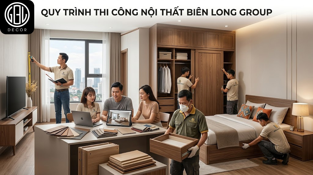 Quy trình thi công nội thất phòng ngủ chuẩn mực tại Biên Long Group