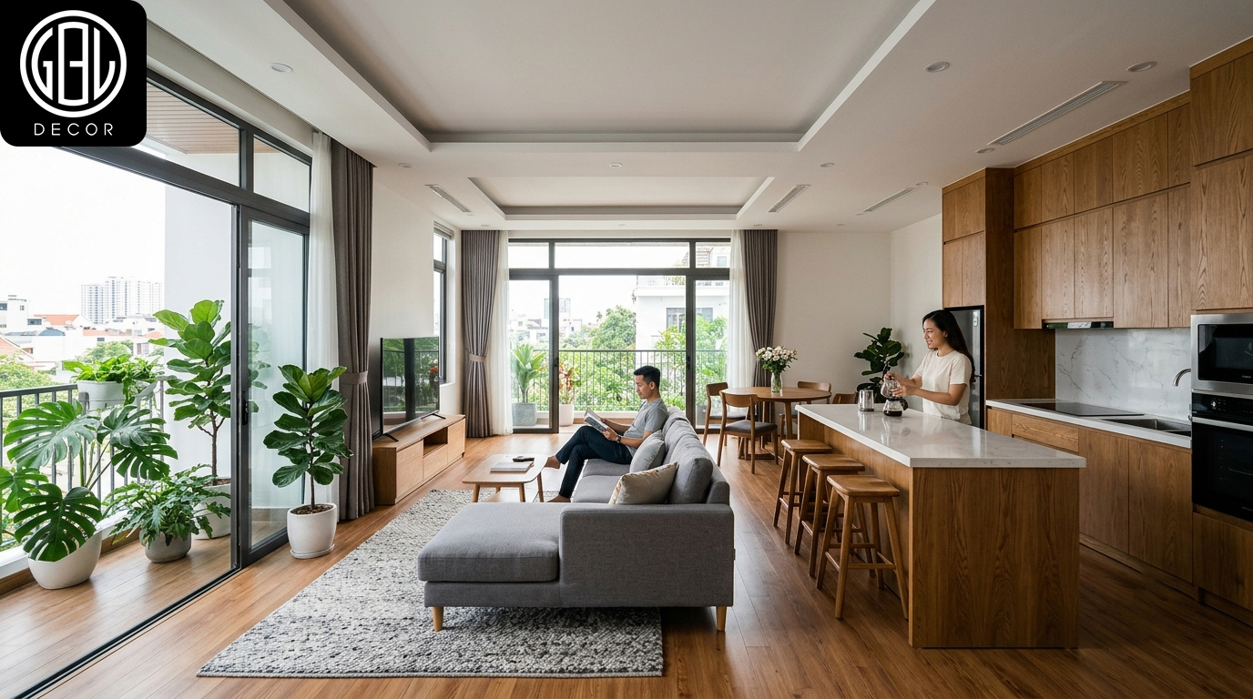 Sự Kết Nối Mạch Lạc Giữa Khu Vực Đón Khách Và Bếp Ăn