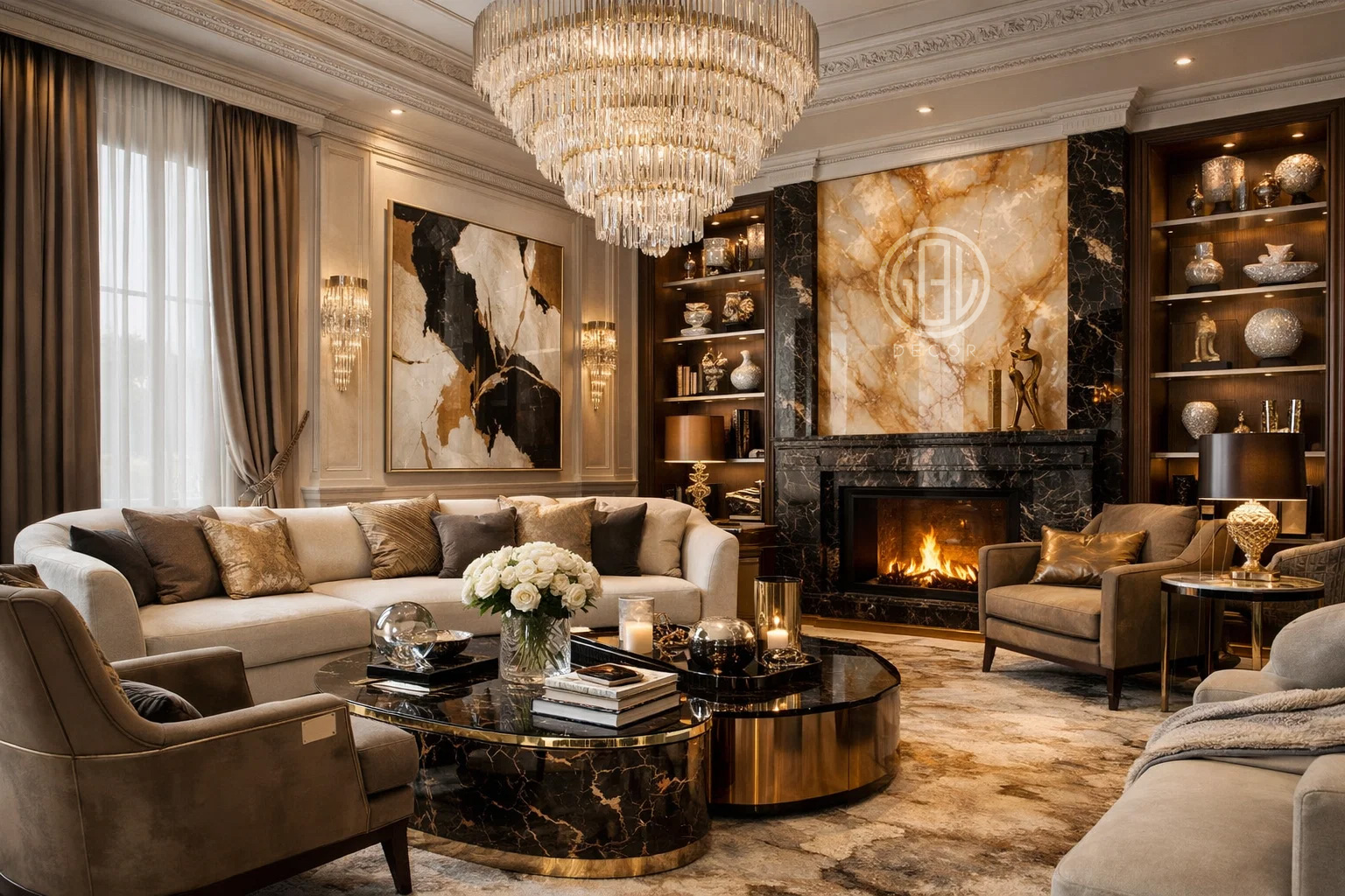 thiet ke noi that Luxury trong phong khach Luxury