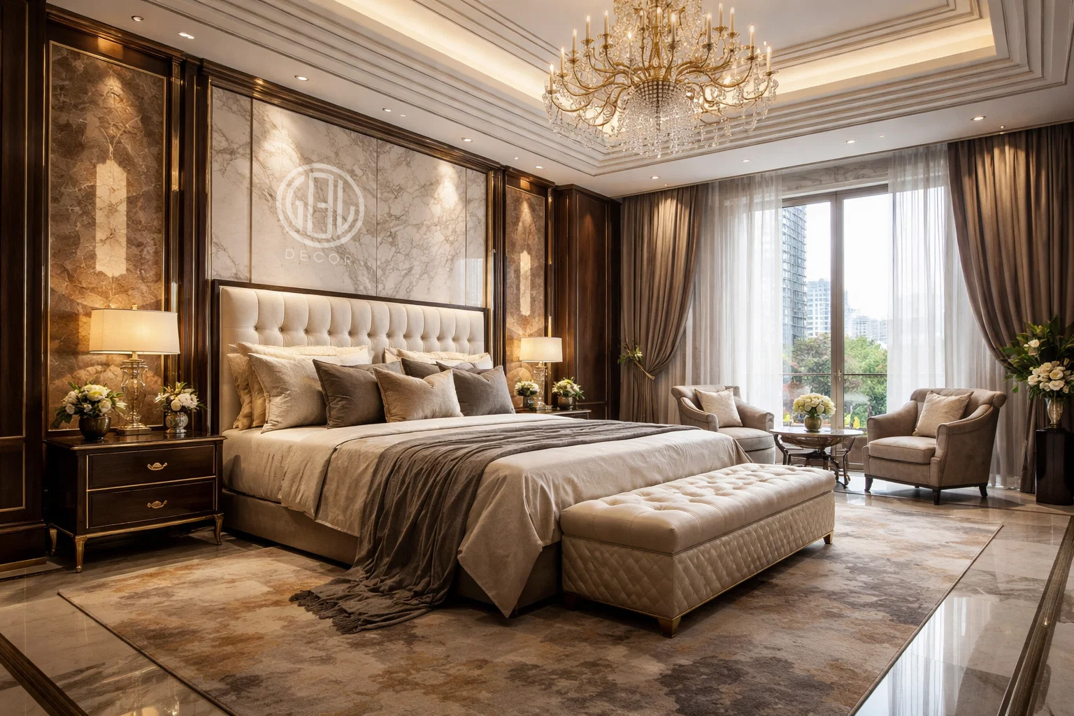 thiet ke noi that Luxury trong phong ngu Luxury