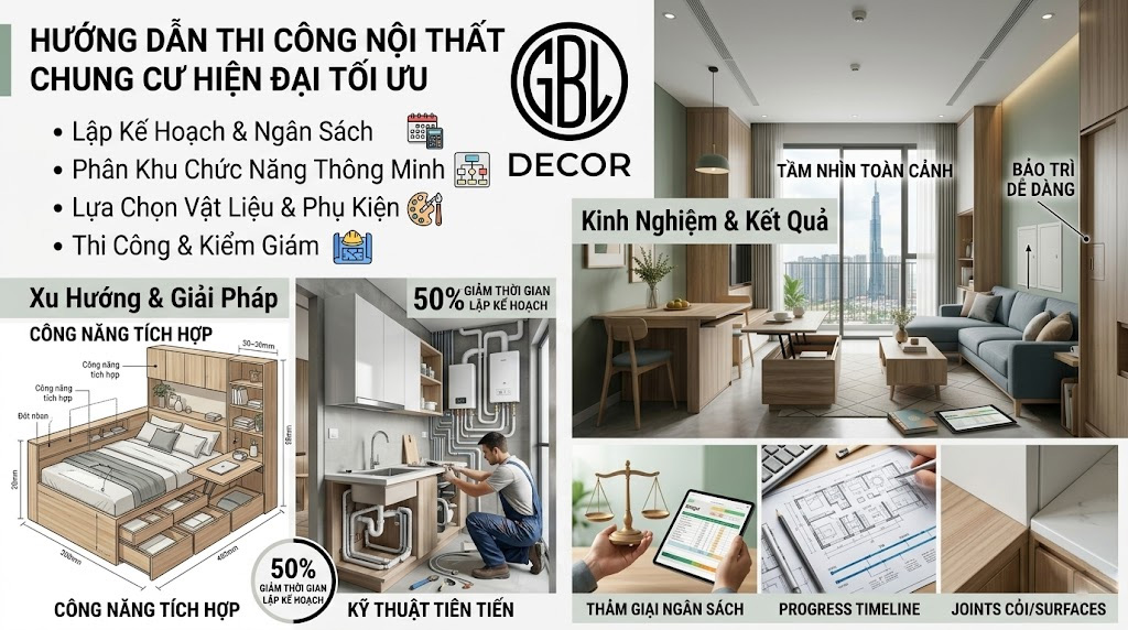 Xu hướng và kinh nghiệm thi công nội thất chung cư hiện đại tối ưu công năng