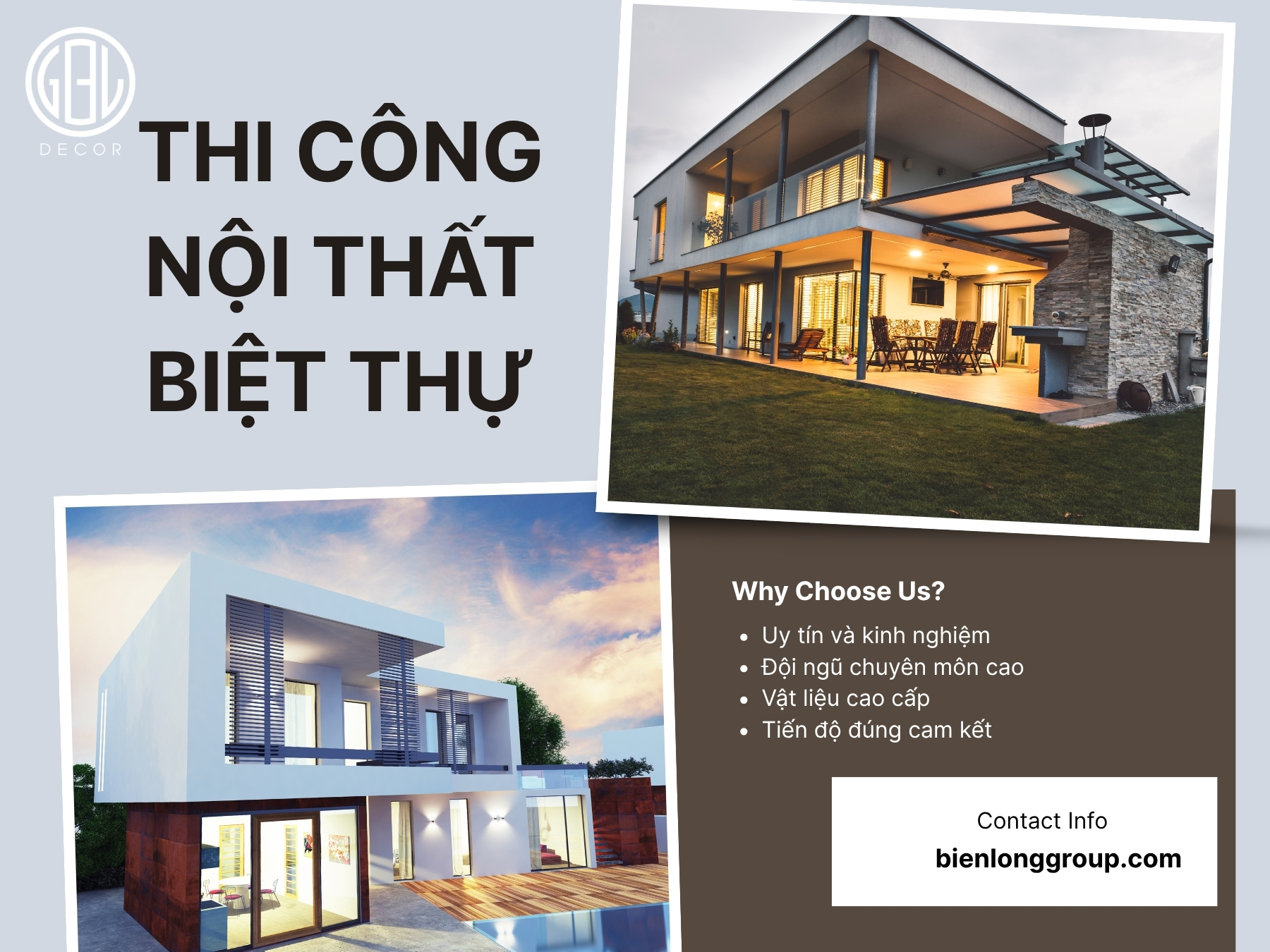 Thi công nội thất biệt thự tại Nha Trang