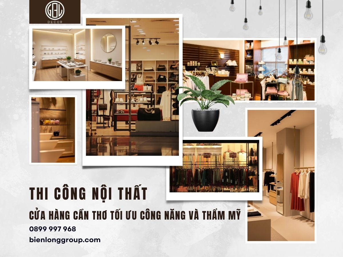 Thi công nội thất cửa hàng Cần Thơ tối ưu công năng và thẩm mỹ