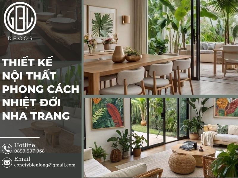 Thiết kế nội thất phong cách nhiệt đới Nha Trang gần gũi thiên nhiên