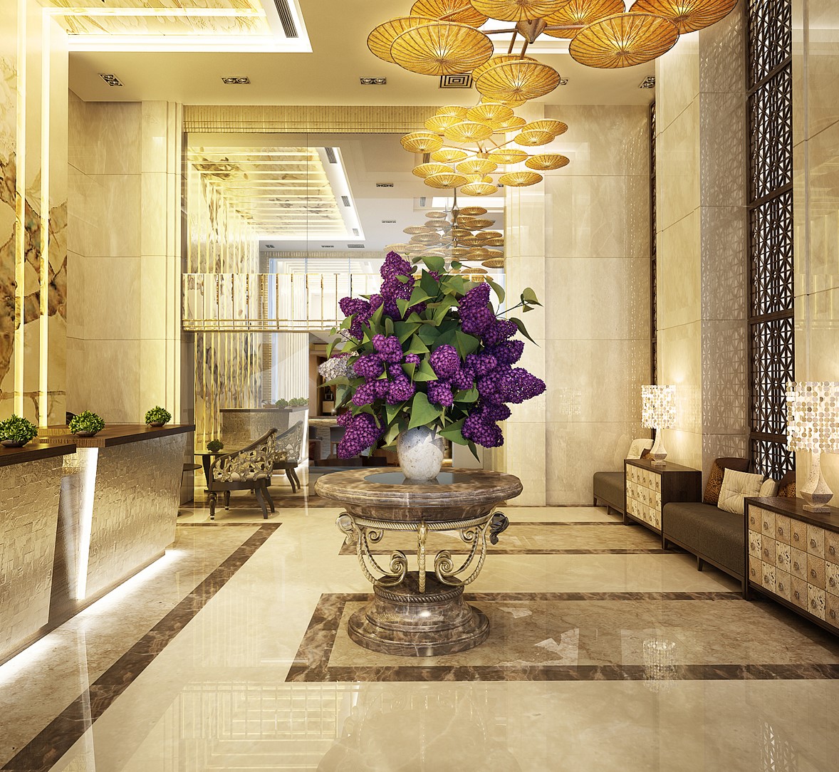 Thiết kế thi công nội thất nhà hàng khách sạn Bình Tân